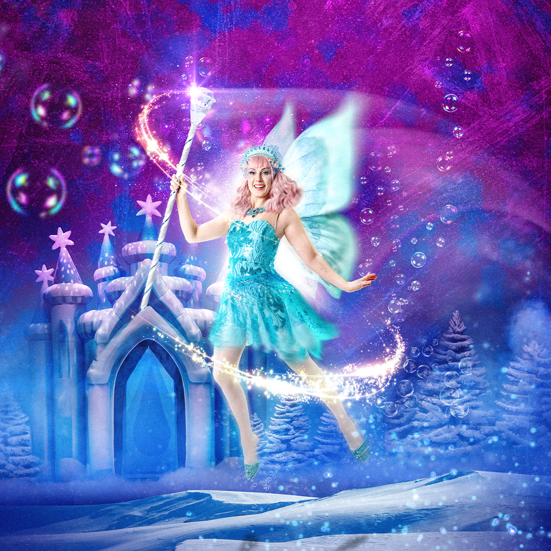 Image: supplied A colourful, cartoon like image of a blue and silver fairy holding a wand